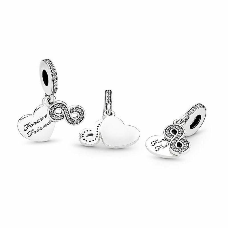 Pandora Forever Friends Dangle Charm Ireland - Sterling Silver/Cubic Zirconia - 584097BCJ